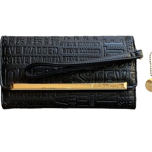Steve Madden Logo Bar Trifold Wallet - Picture 2 of 8